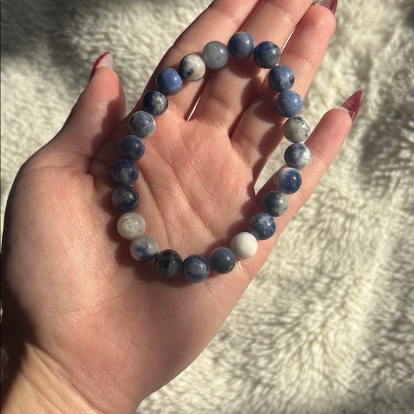 Sodalite Crystal Bracelet – 7” | Natural Stones | Deep Azure | Raw Beauty | - Picture 2 of 5